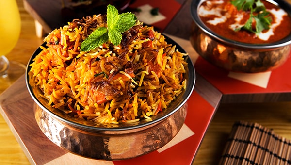 fragrant biryanis served at Original India takeaway in Larkhall 